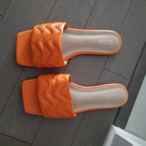 Raid Orange Square Toe Sandals - Picture 2 of 2